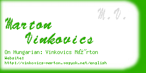 marton vinkovics business card